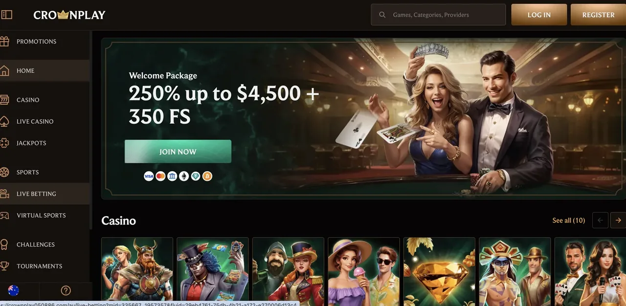 CrownPlay Casino interface